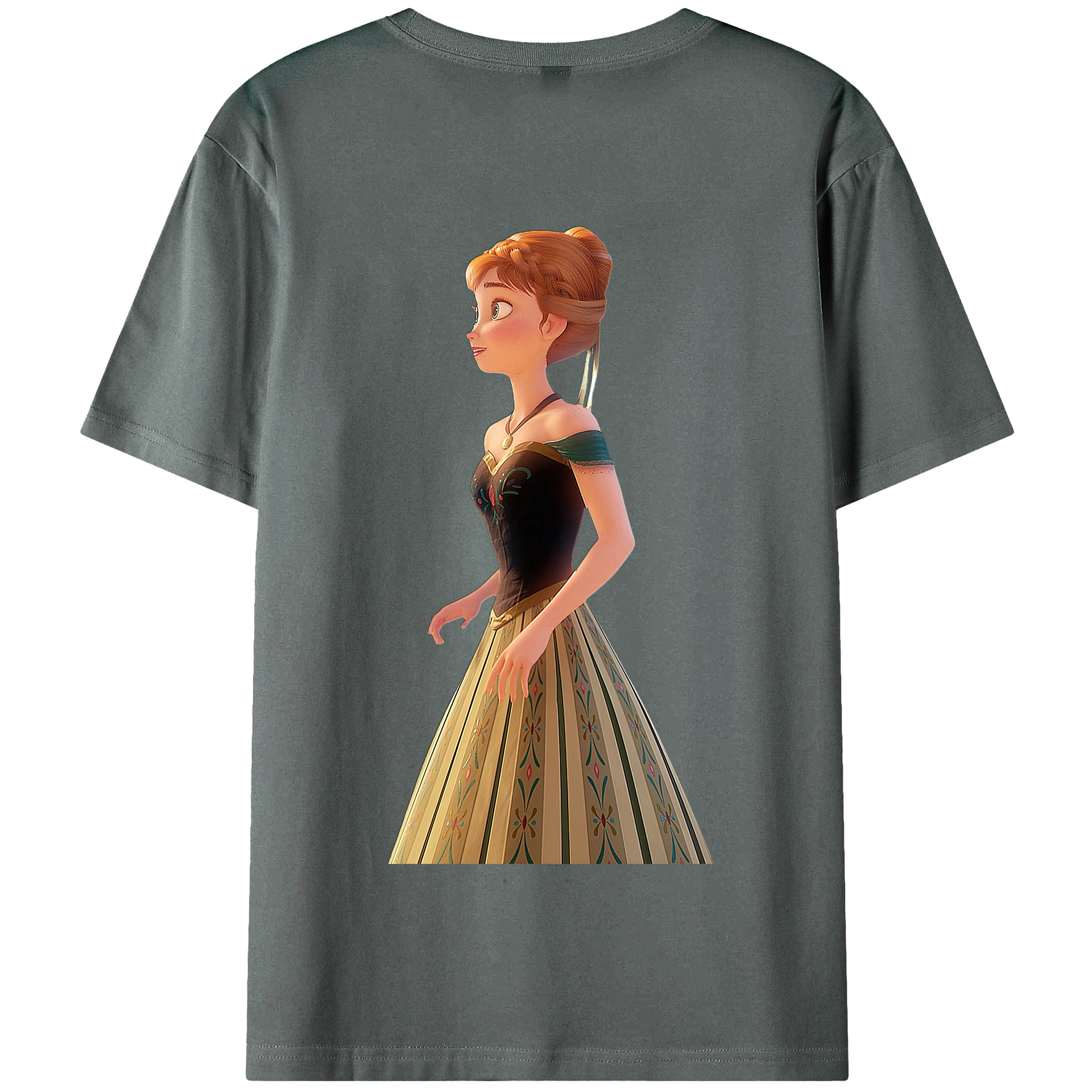（画像用） アナと雪の女王 アンナ エルサ Frozen Anna Elsa 綿100％半袖Tシャツ（背面プリント）
